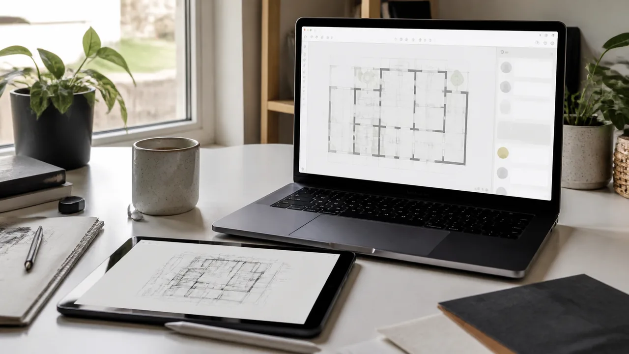Fase di progettazione esecutiva di una villa con planimetrie e materiali — progetto villa reggio emilia