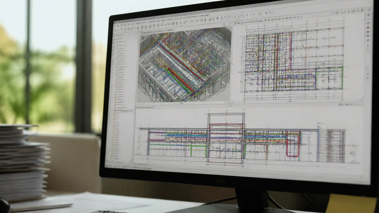 Modello BIM coordinato di architettonico, strutture e impianti